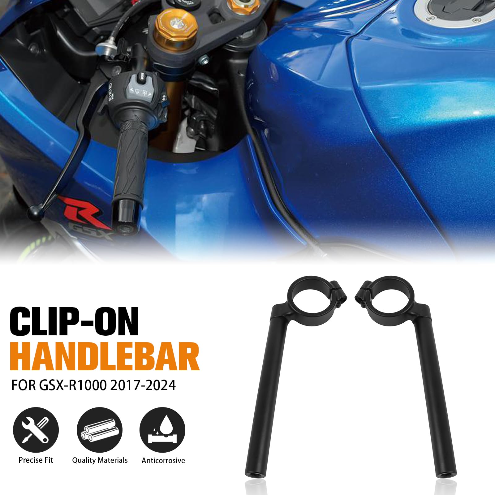 Amazon.com: Aluminum Fork Clip ons Handle Bars Motorcycle
